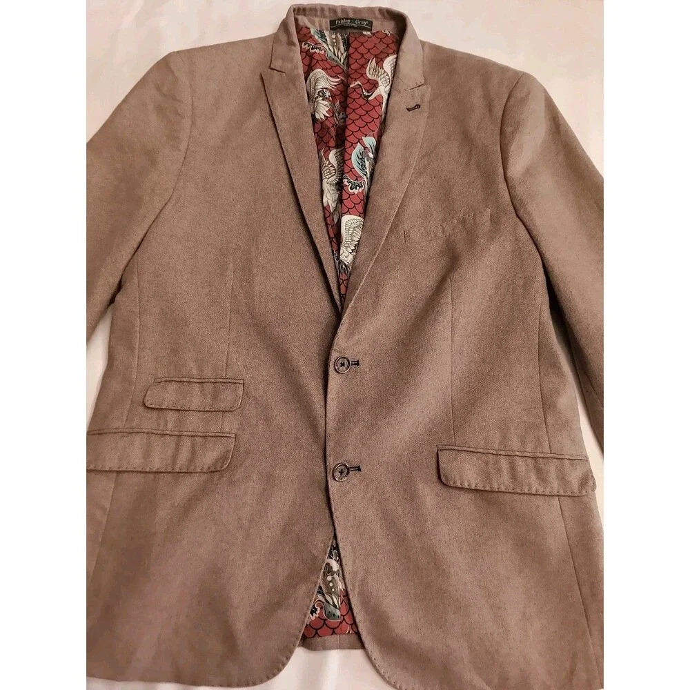 Paisley & Gray Men’s 46R Camel Tan Slim Fit Blazer Jacket Wool 2 Ventilas
